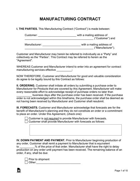 fabrication contract template